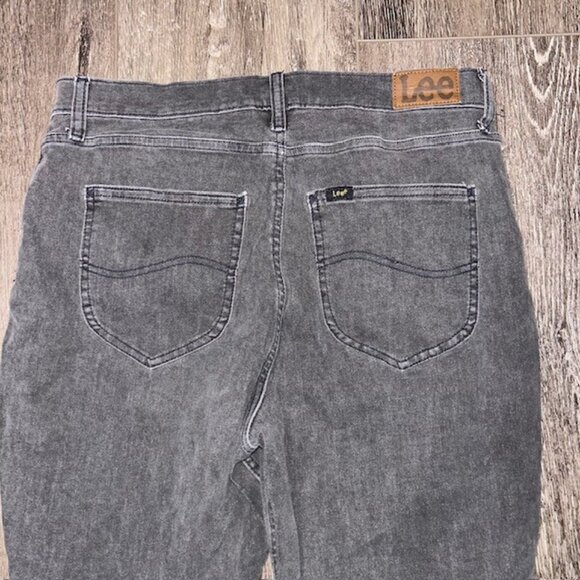 Lee Jeans Women Black High Rise Size 14M Tapered Denim Stretch Jeans Curvy - Picture 6 of 6